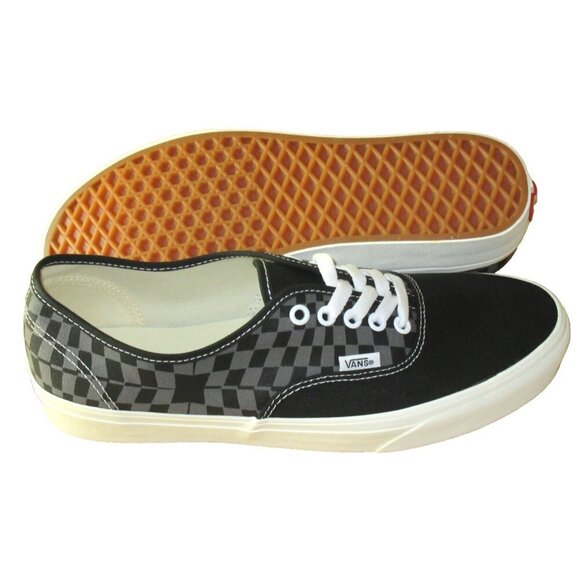 Vans Men\'s Authentic Warped Checkerboard Black White Skate shoes Size 10 NIB main image 6
